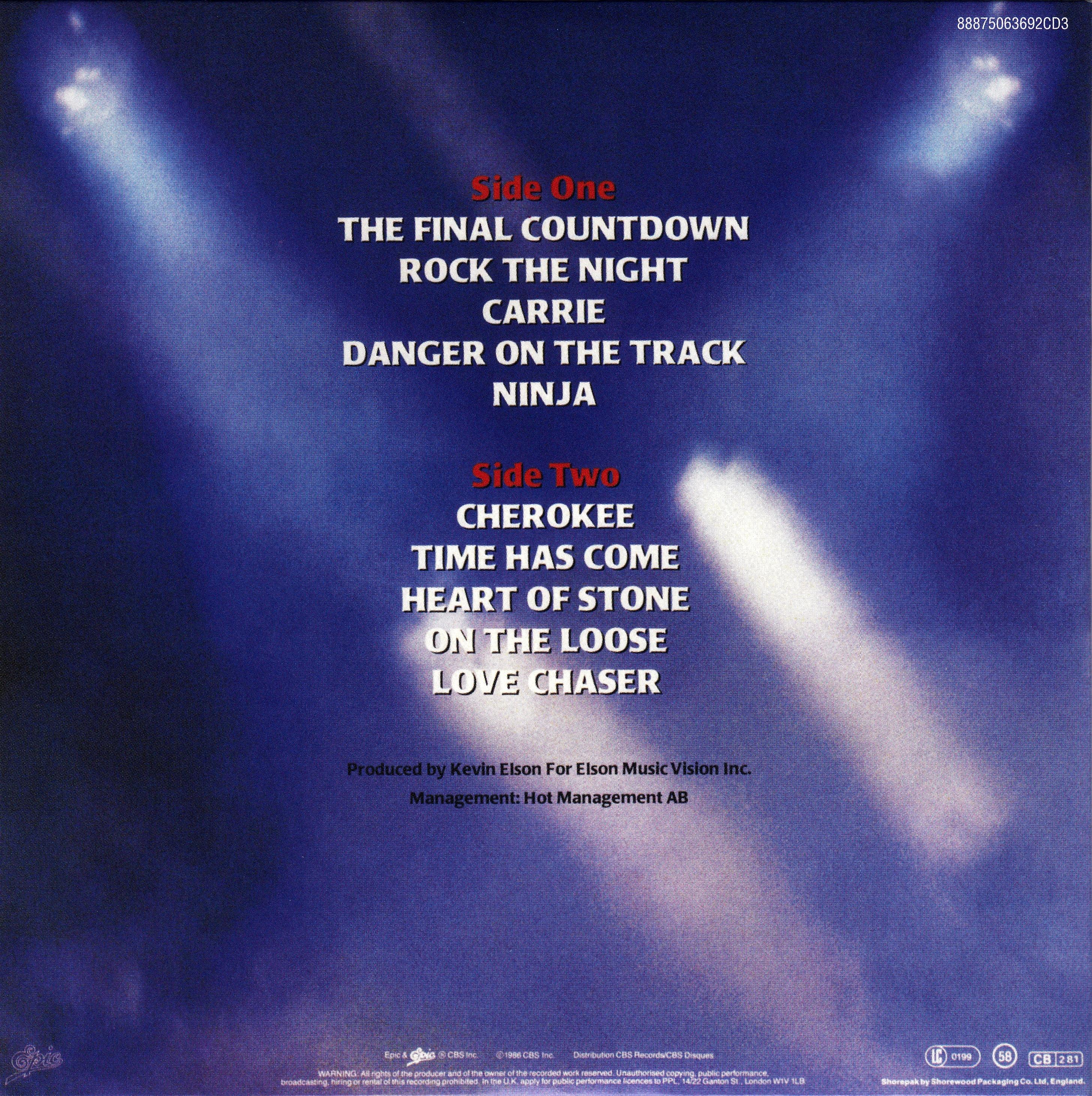Europe  Original Album Classics; cd3 The Final Countdown : Back